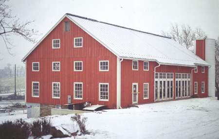 This former barn looks like a school building, but with its rural, agricultural roots proudly intact.