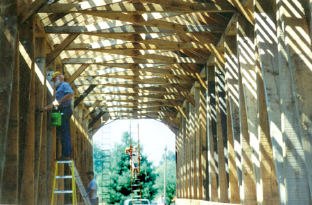 Loy's Station Covered Bridge, showing new framing details, interior.