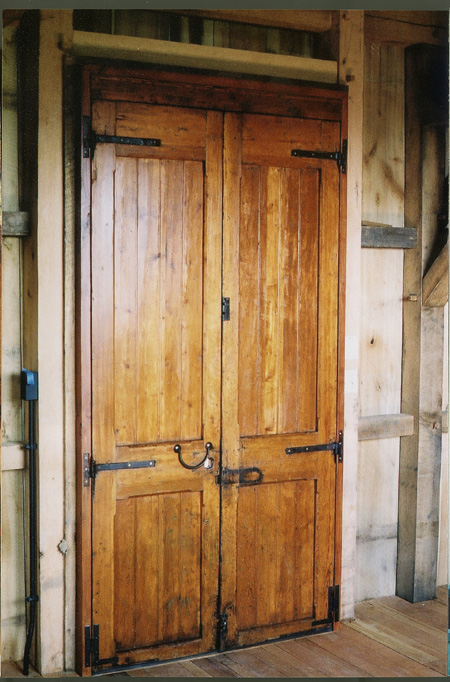 Waterhouse project, salvaged door outfitted with hardware and hung as a finishing touch.  Owner purchased door from India