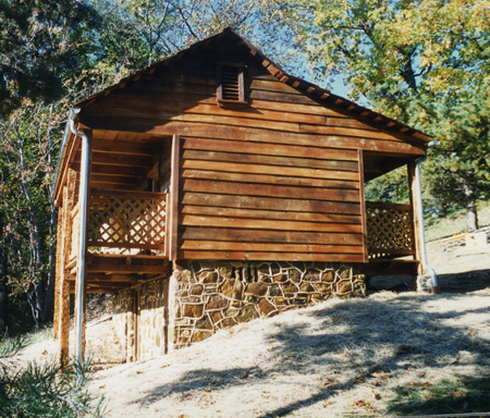 Exterior finished with clapboards.