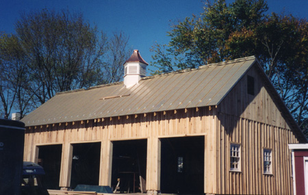 View of finished Libertytown project, cupola in place.  Note standing seam roof.