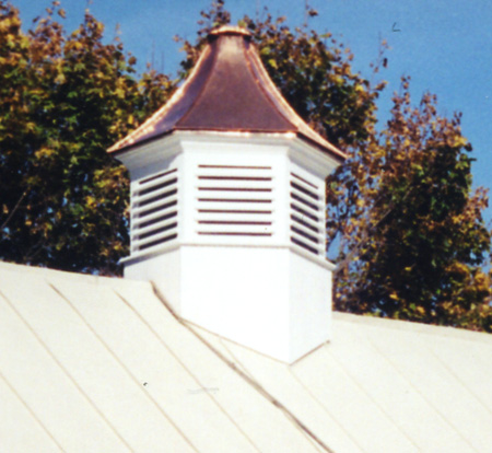 Finished Libertytown cupola installed on roof.