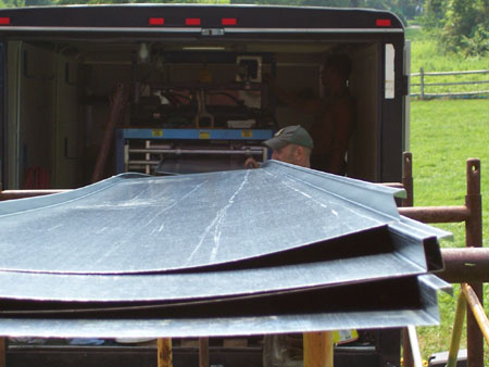 Pans ready for installation, note profile of double lock.