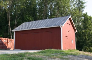 New Timberframe Equipment Shed, View of Completed Structure