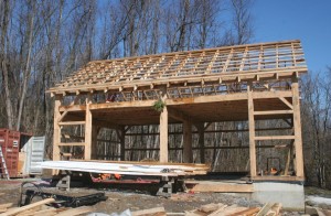 During Construction Showing Completed Skelaton of Framed Structure