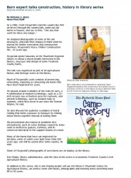Frederick News Post Article, January 11, 2009