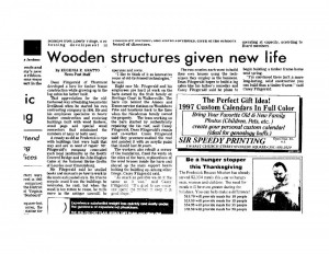 Frederick News Post Article, November 25, 1996.