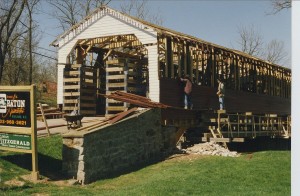 Utica Covered Bridge During Construction
