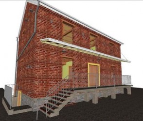 This rendering by Fitzgerald's Heavy Timber Construction shows its concept in rehabilitating the 120-year-old Fisher Building next to the Carroll Creek Parking Deck in Frederick. 
