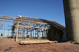 Framing Repairs Complete -- New Roof Rafters Going Up