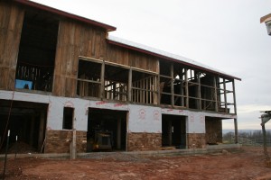 Reclaimed and Planed Barn Siding Boards Installed on Frame To Create Rustic Interior