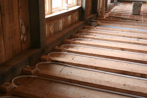 Tubing Installed In Floor For Radiant Heating and Cooling