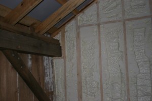 Highly Efficient Icynene Foam Insulation Seals the Partition Wall Between the Residential and Recreational Spaces