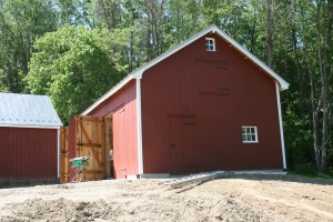 Gable View Showing Pedestrian Door and Windows