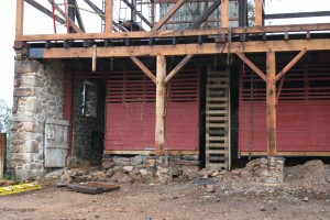 New Line of Posts In Front of Original Forebay Wall Help Support Partition 4