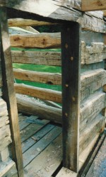 The Traditional Method For Attaching A Door Or Window Jamb -- Trunnels Into the Ends of the Logs