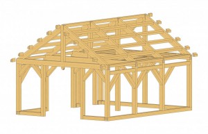 Rendering of the Bare Timber Frame