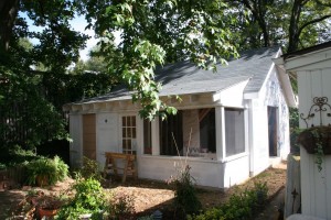 Screen Porch is Complete and the Garden Cottage Nears Completion