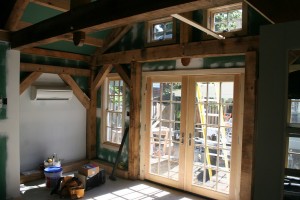 Doors and windows installed.