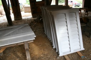 Original ventilation louvers repaired and repainted.