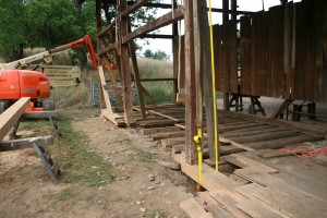 Sill timber replacement next to the barn bridge.