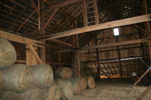 Not quite finished and already storing hay for the winter.